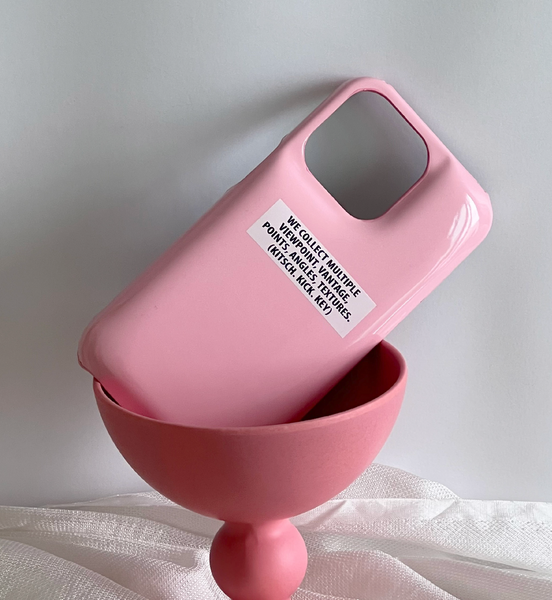 [kitsch kickkey] Emboss Pink Cushion Phone Case