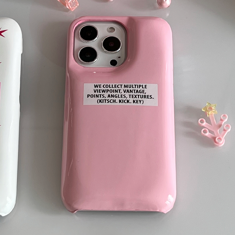 [kitsch kickkey] Emboss Pink Cushion Phone Case