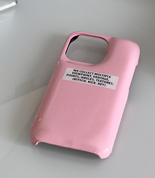 [kitsch kickkey] Emboss Pink Cushion Phone Case