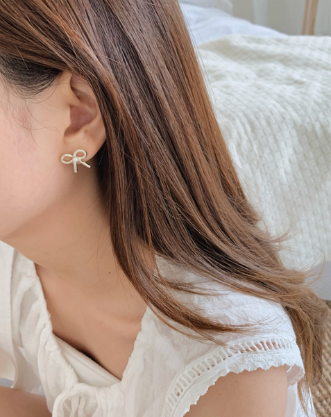 [Forimyme] [Silver 925] Ribbon Handmade Silver Earrings