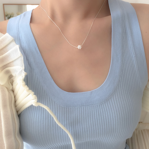 [moat] Snow Pearl Necklace (silver925)