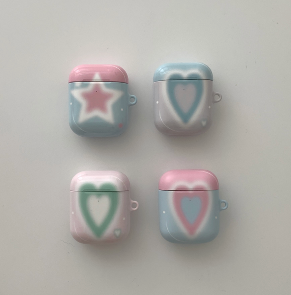 [second boutique] Soft Heart Airpods Hard Case (Fogblue)