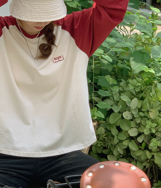 [FROM HEAD TO TOE] *Love From* Raglan Embroidery T-shirt