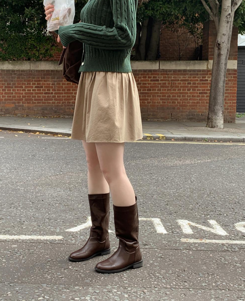 [98°C] Autumn Flared Mini Skirt