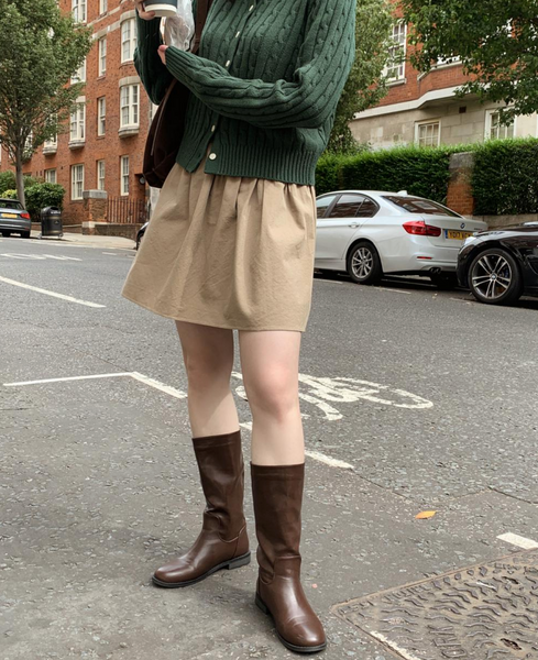 [98°C] Autumn Flared Mini Skirt