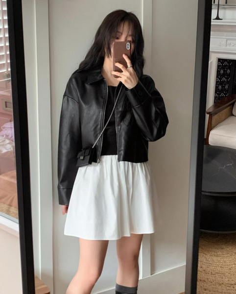 [98°C] Autumn Flared Mini Skirt