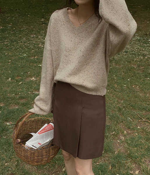 [SLOWAND] # SLOWMADE Autumn Mix V-neck Knitwear