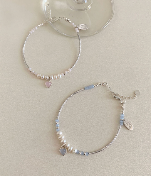 [SOYE PI-NE] Flare Heart Silver Bracelet