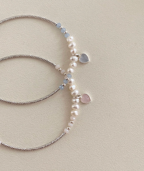 [SOYE PI-NE] Flare Heart Silver Bracelet