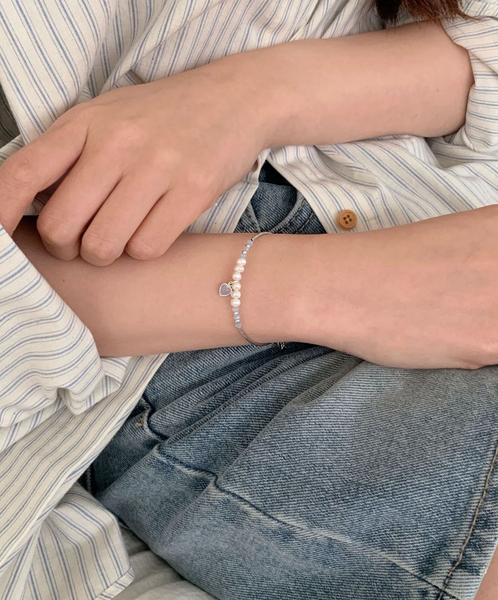 [SOYE PI-NE] Flare Heart Silver Bracelet