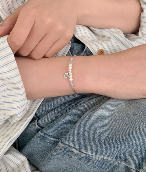 [SOYE PI-NE] Flare Heart Silver Bracelet