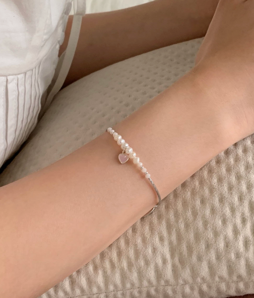 [SOYE PI-NE] Flare Heart Silver Bracelet