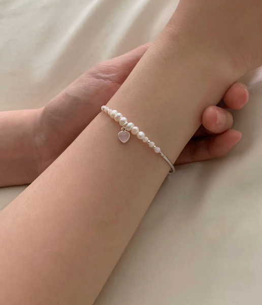 [SOYE PI-NE] Flare Heart Silver Bracelet