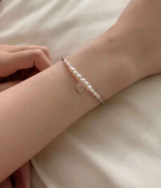 [SOYE PI-NE] Flare Heart Silver Bracelet