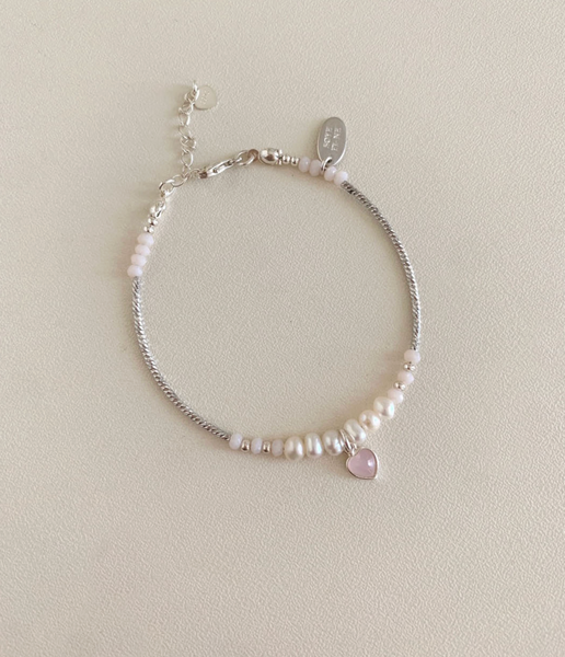 [SOYE PI-NE] Flare Heart Silver Bracelet