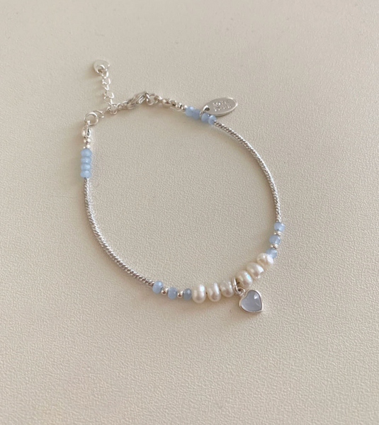 [SOYE PI-NE] Flare Heart Silver Bracelet