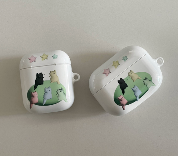 [two paw yard.] Pastel Cat Island Airpods Case