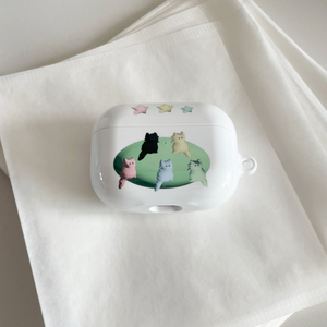 [two paw yard.] Pastel Cat Island Airpods Case