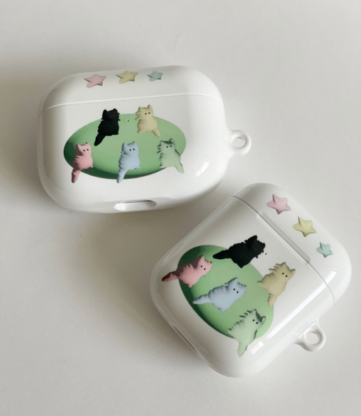 [two paw yard.] Pastel Cat Island Airpods Case