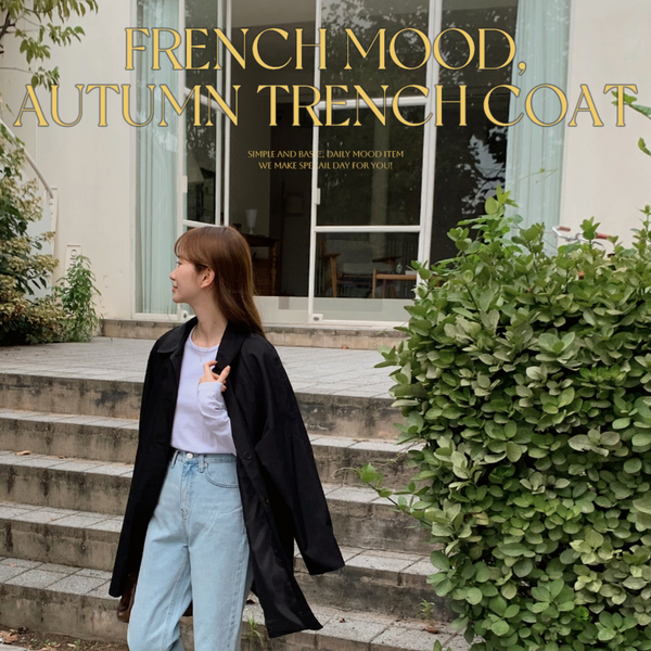 [SHOPPERLAND] French Single Half Trench Coat