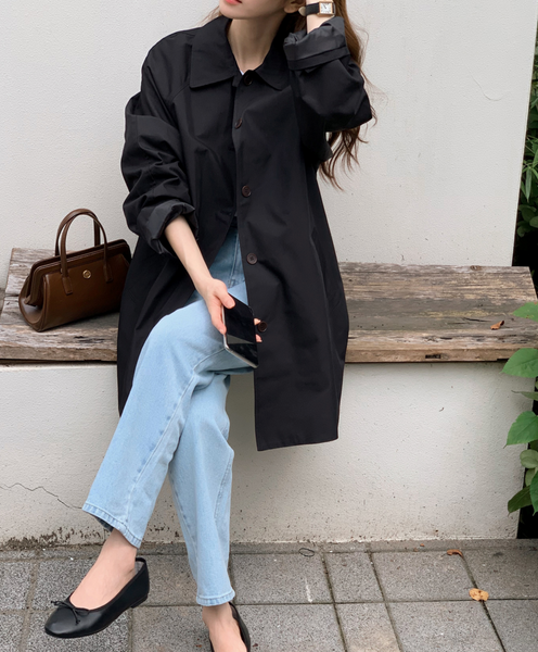 [SHOPPERLAND] French Single Half Trench Coat