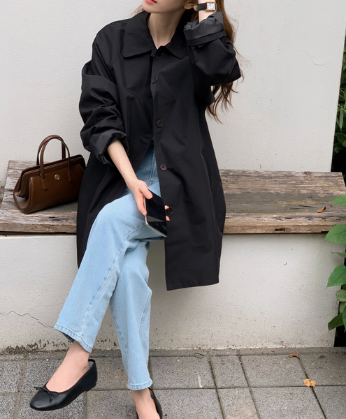 [SHOPPERLAND] French Single Half Trench Coat