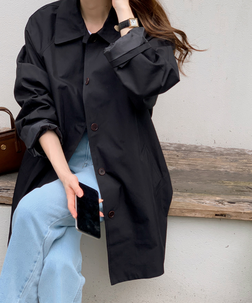 [SHOPPERLAND] French Single Half Trench Coat