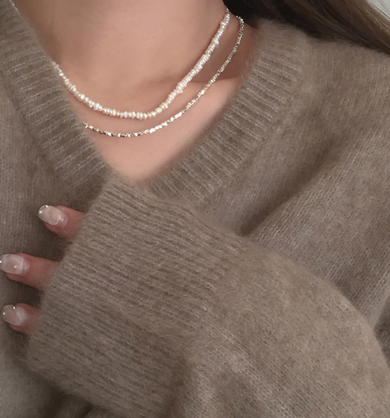 [moat] Silver Chip Necklace (silver925)