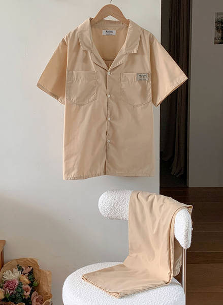 [Juuneedu] Letter Short-Sleeved Pyjama Set