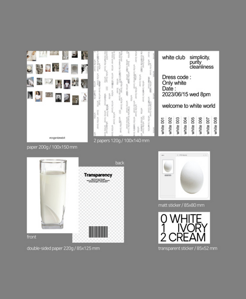 [oab studio] Tone Pack White Sticker Pack