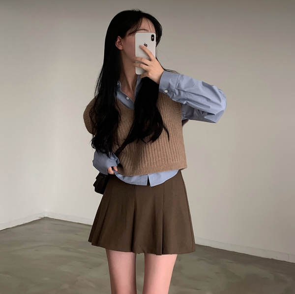 [CREAM CHEESE] More Pleats Mini Skirt