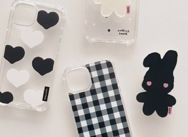 [malling booth] Black Deco Jelly Hard Case