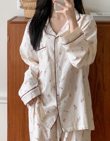 [Juuneedu] Jae Ribbon Pyjama Set