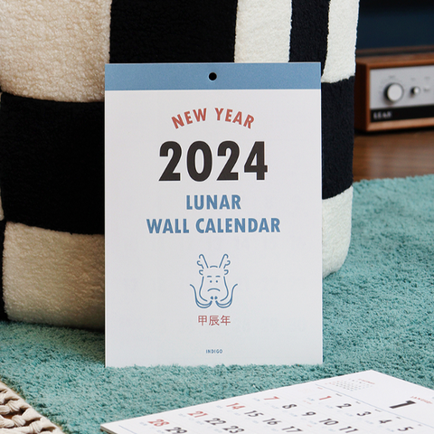 [INDIGO] 2024 A4 Lunar Wall Calendar