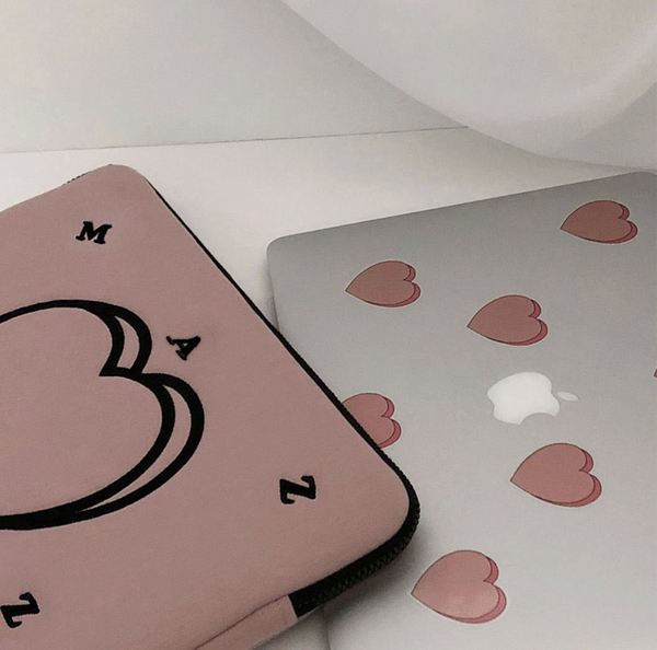 [MAZZZZY] Signature Heart Laptop Pouch (Indi Pink)