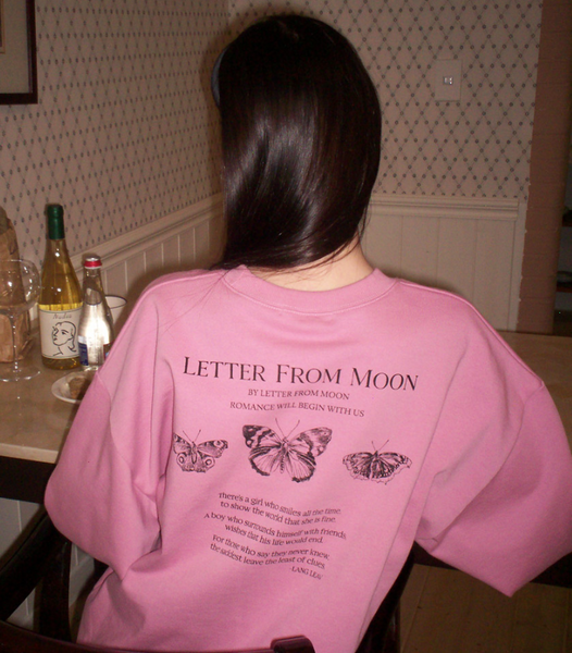 [Letter from Moon] Triple Butterfly Embroidered Sweatshirt