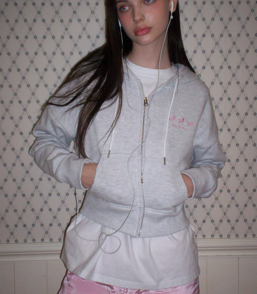 [Letter from Moon] Triple Butterfly Embroidered Two-way Hood Zip up (4Colour)