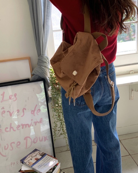 ♡ o'pparel ♡ Vintage Suede Backpack  (2 colours) [ODA01]