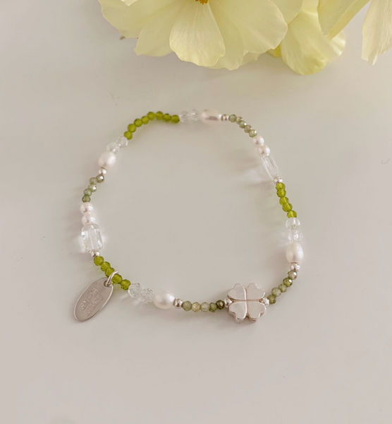 [SOYE PI-NE] Clover Green Freshwater Pearl Bracelet