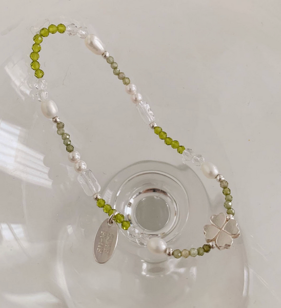 [SOYE PI-NE] Clover Green Freshwater Pearl Bracelet