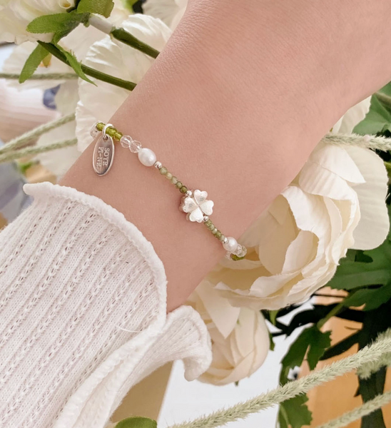 [SOYE PI-NE] Clover Green Freshwater Pearl Bracelet