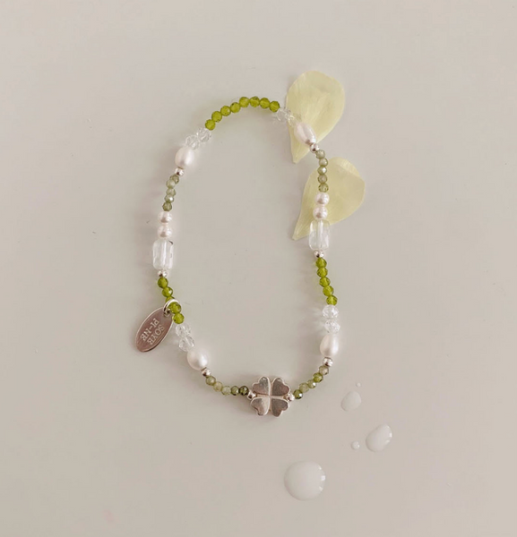 [SOYE PI-NE] Clover Green Freshwater Pearl Bracelet
