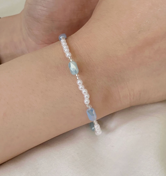 [SOYE PI-NE] Glass Bead Ring & Bracelet Set