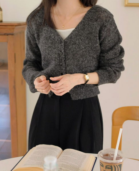 [98°C] Dust Bokashi Crop Cardigan