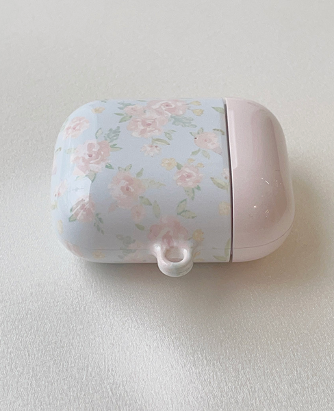 [Romantic Mood] Blue Flower Glossy Airpods Case
