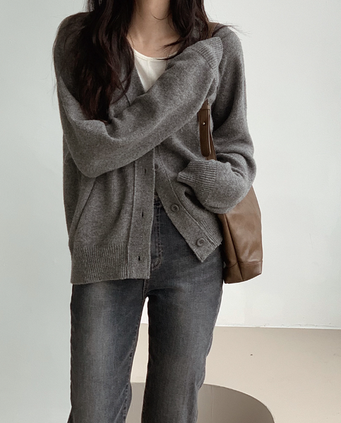 [SLOWAND] # SLOWMADE Memory Loose Fit Wool Cardigan