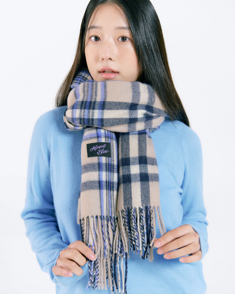 [Almost Blue] HUG CHECK MUFFLER (11Colours)