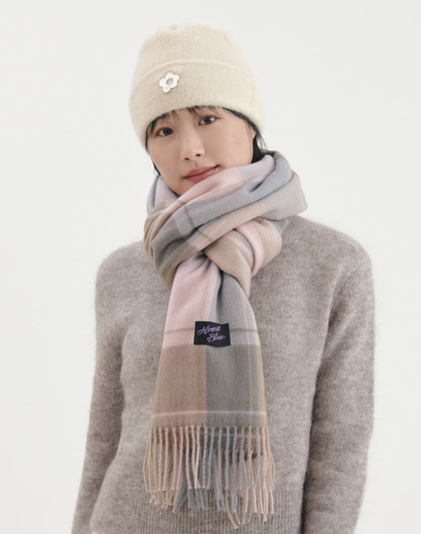 [Almost Blue] BLUSH CHECK MUFFLER (9Colours)