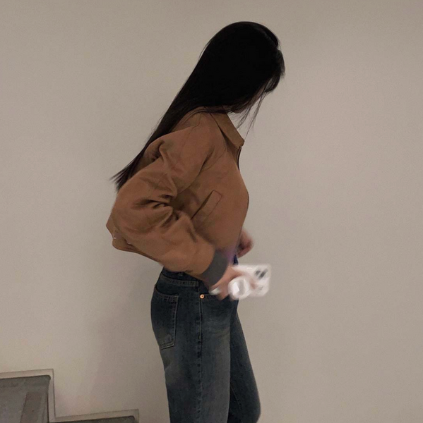 [CREAM CHEESE] Soft Raglan Crop Suede Jacket