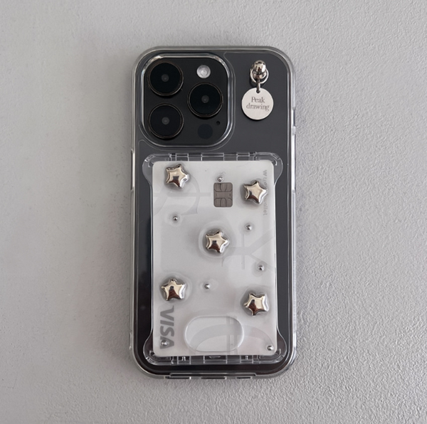 [Peakdrawing] Mini Silver Star Card Slot Jelly Hard Case Set